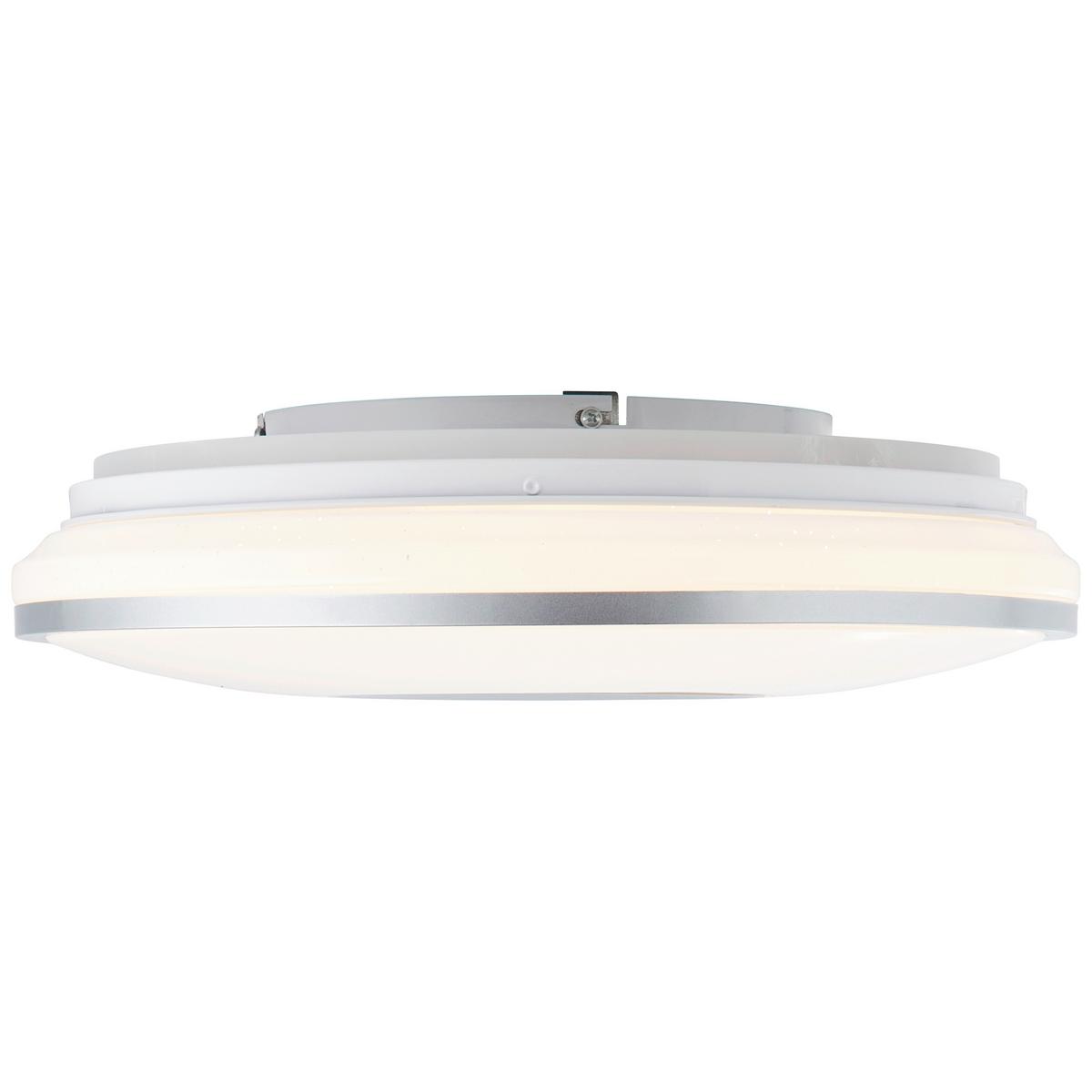 LED-Deckenleuchte Visitation Ø 39 cm mit Sternenhimmel - Silberfarben/Weiß, Design, Kunststoff/Metall (39/10,3cm) - Brilliant