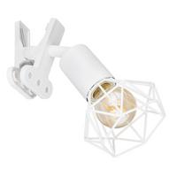 Klemmleuchte mit Wippschalter - Weiß, Basics, Kunststoff/Metall (13/9,2/18,8cm) - Globo