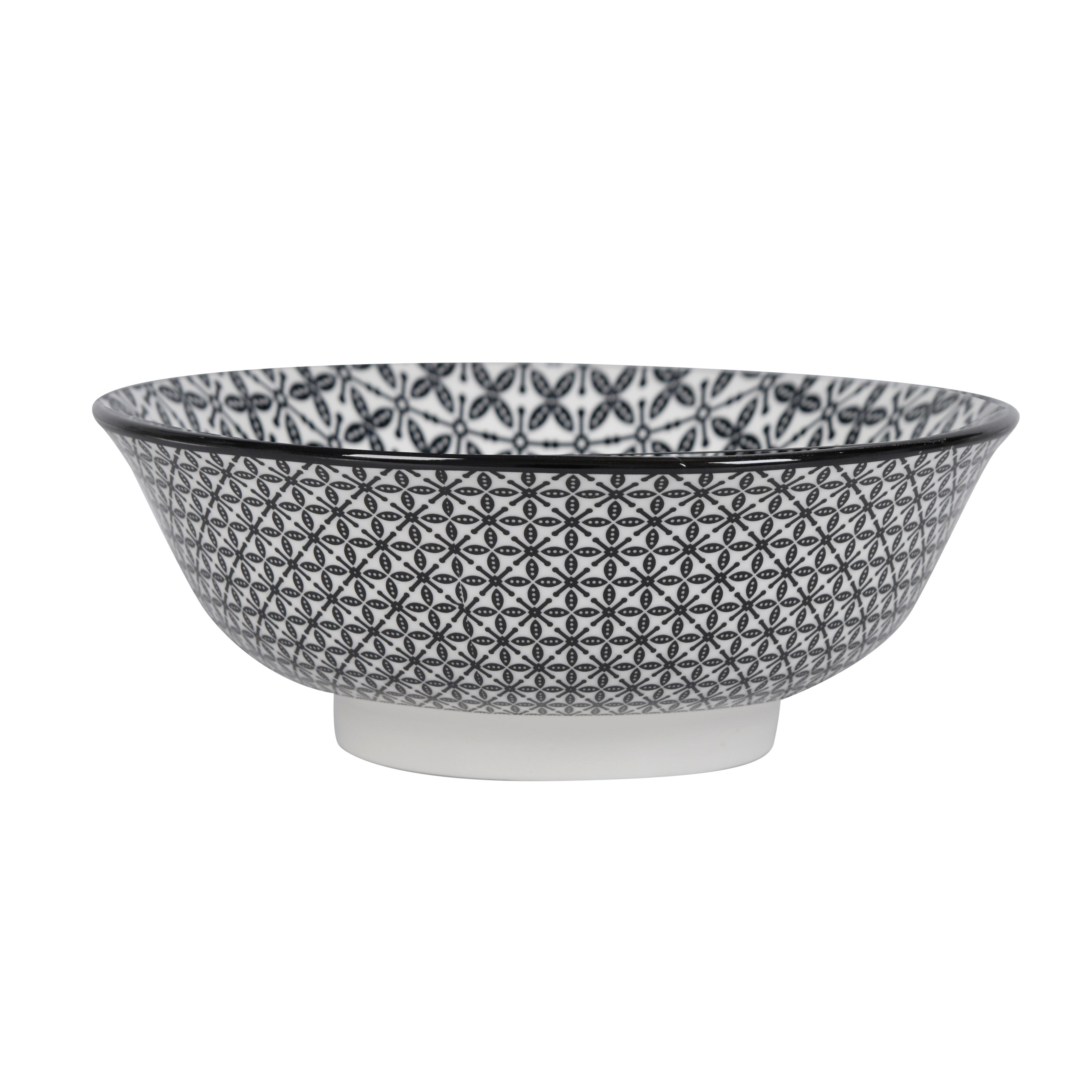 Hlboký tanier SHIVA - čierna/biela, Lifestyle, keramika (21/7,8cm) - Mömax