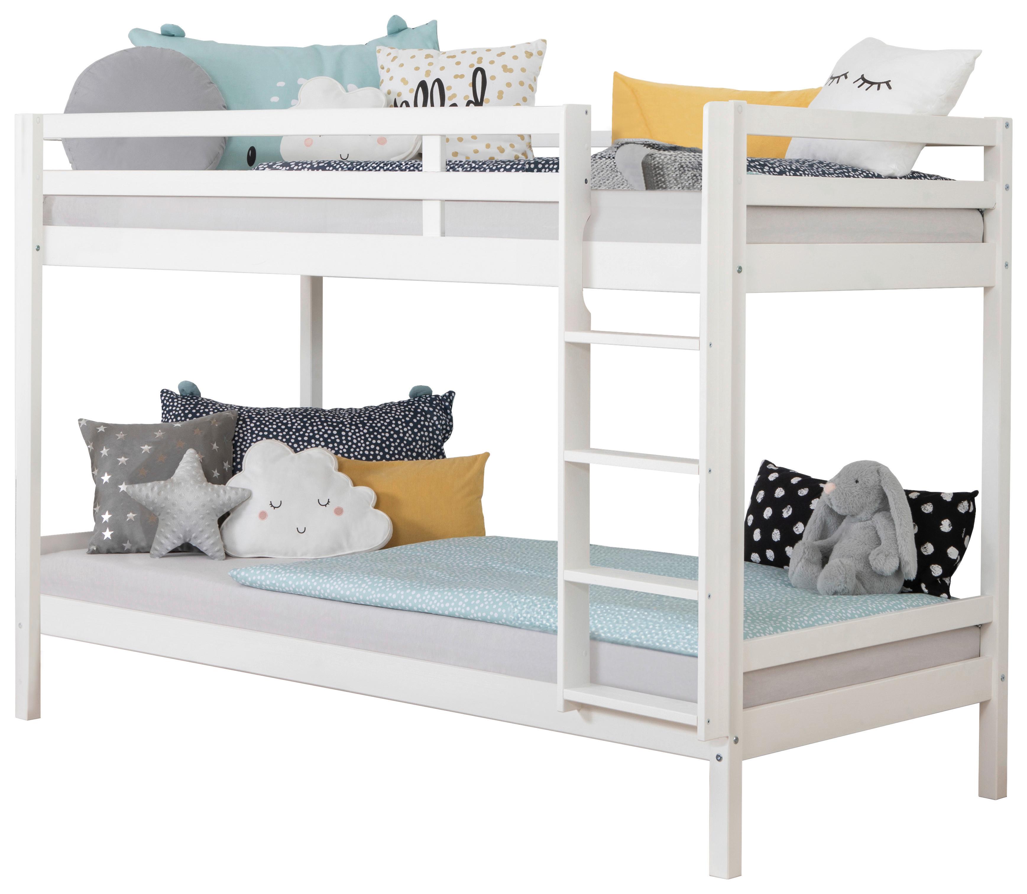 Etagenbett Rene Weiß Kiefer Massiv 90 Cm M. Leiter