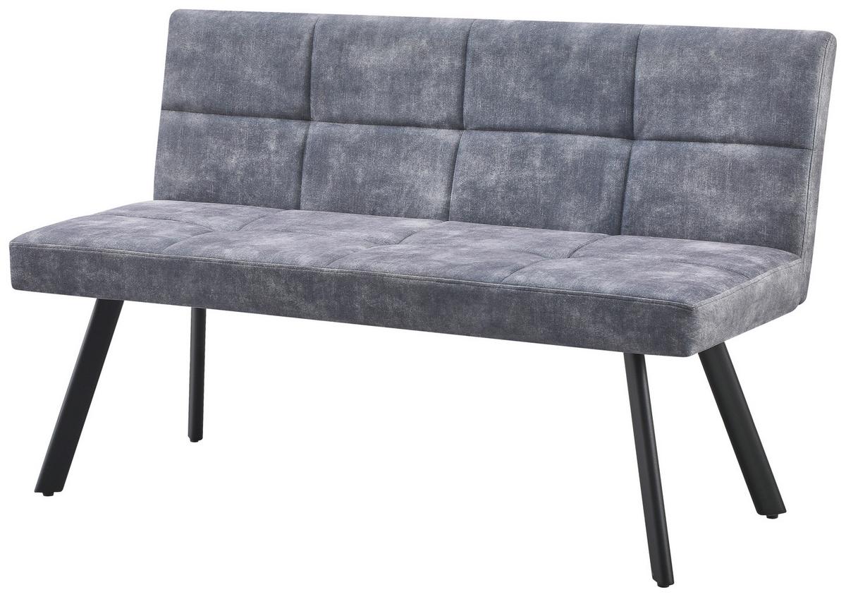 Lavice MILOS - šedá/černá, Moderní, kov/textil (140/85/60cm)
