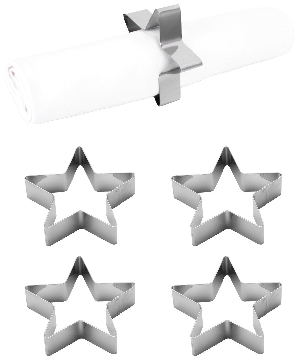 Serviettenring Echtwerk Serviettenring-Set - Silberfarben, Design, Metall (7cm) - Echtwerk