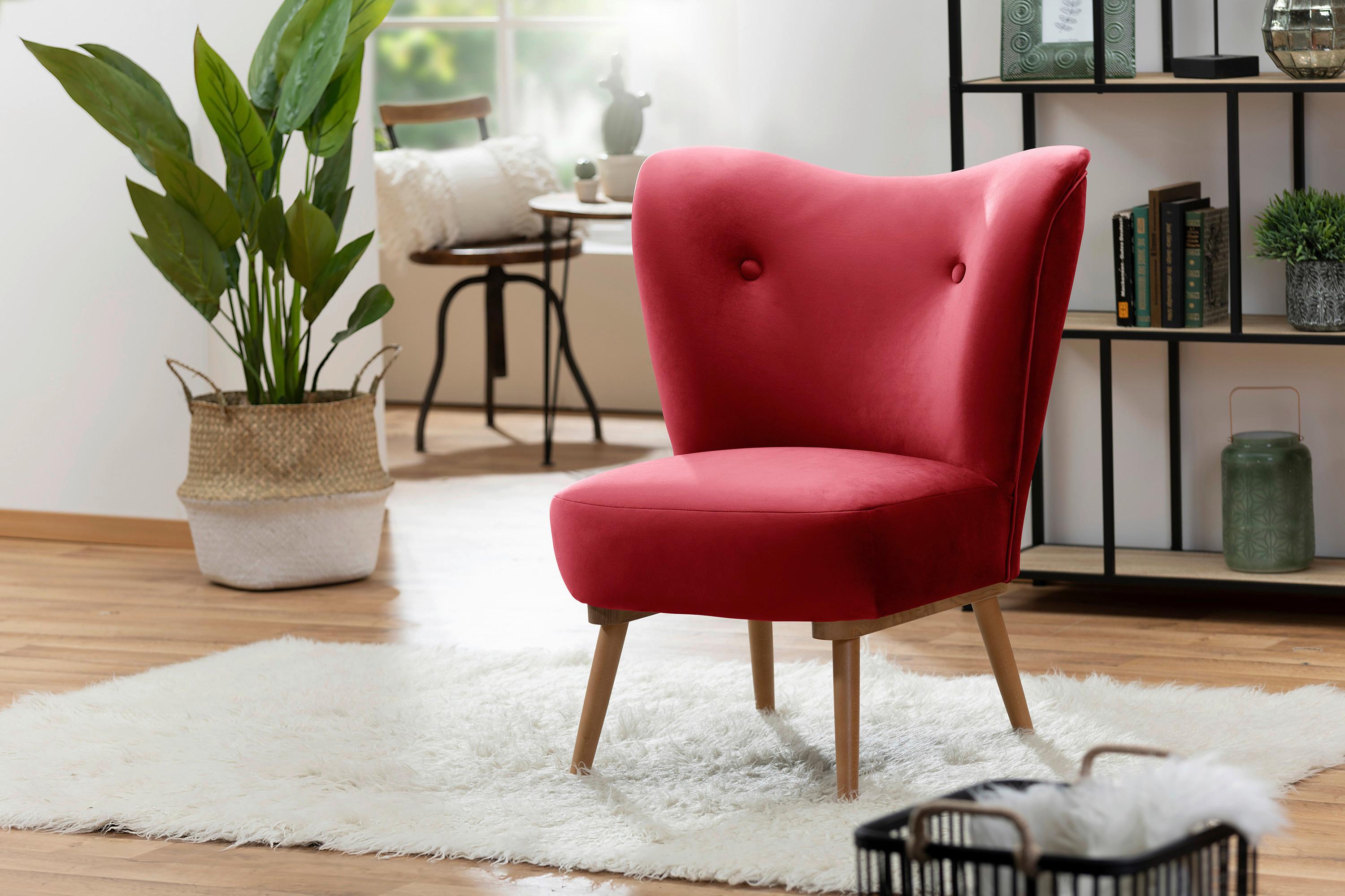 Sessel Jack - Rot/Erlefarben, Design, Textil (74/72/90cm) - Max Winzer