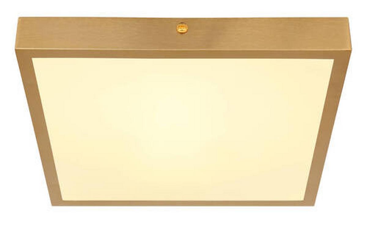 LED-Deckenleuchte 12382-15 - Messingfarben/Opal, KONVENTIONELL, Kunststoff/Metall (25/25/3cm) - Globo
