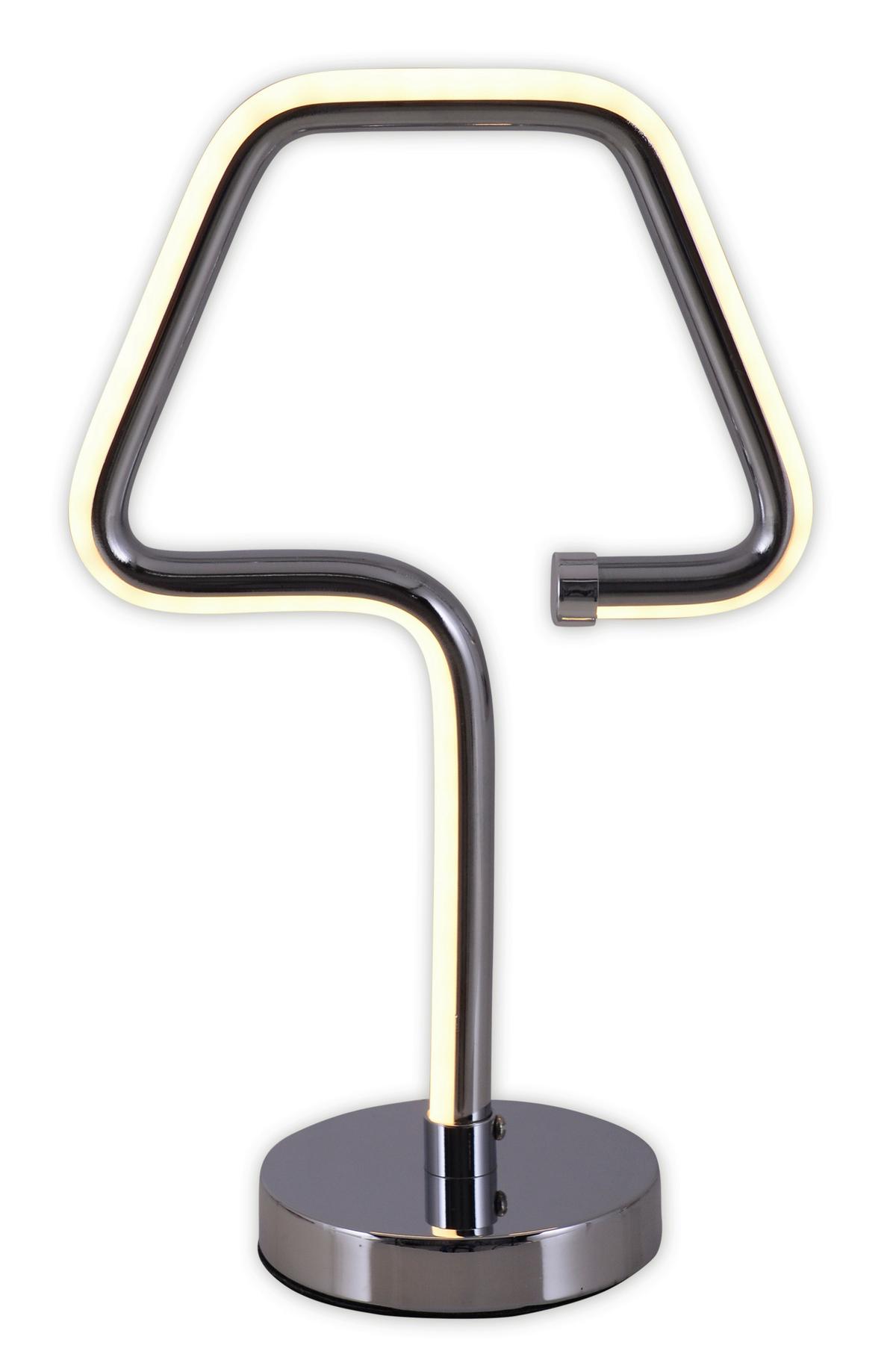 Led-tischlampe Chromfarben Mit Kippschalter - Chromfarben, Design, Kunststoff/Metall (18/30cm) - Näve