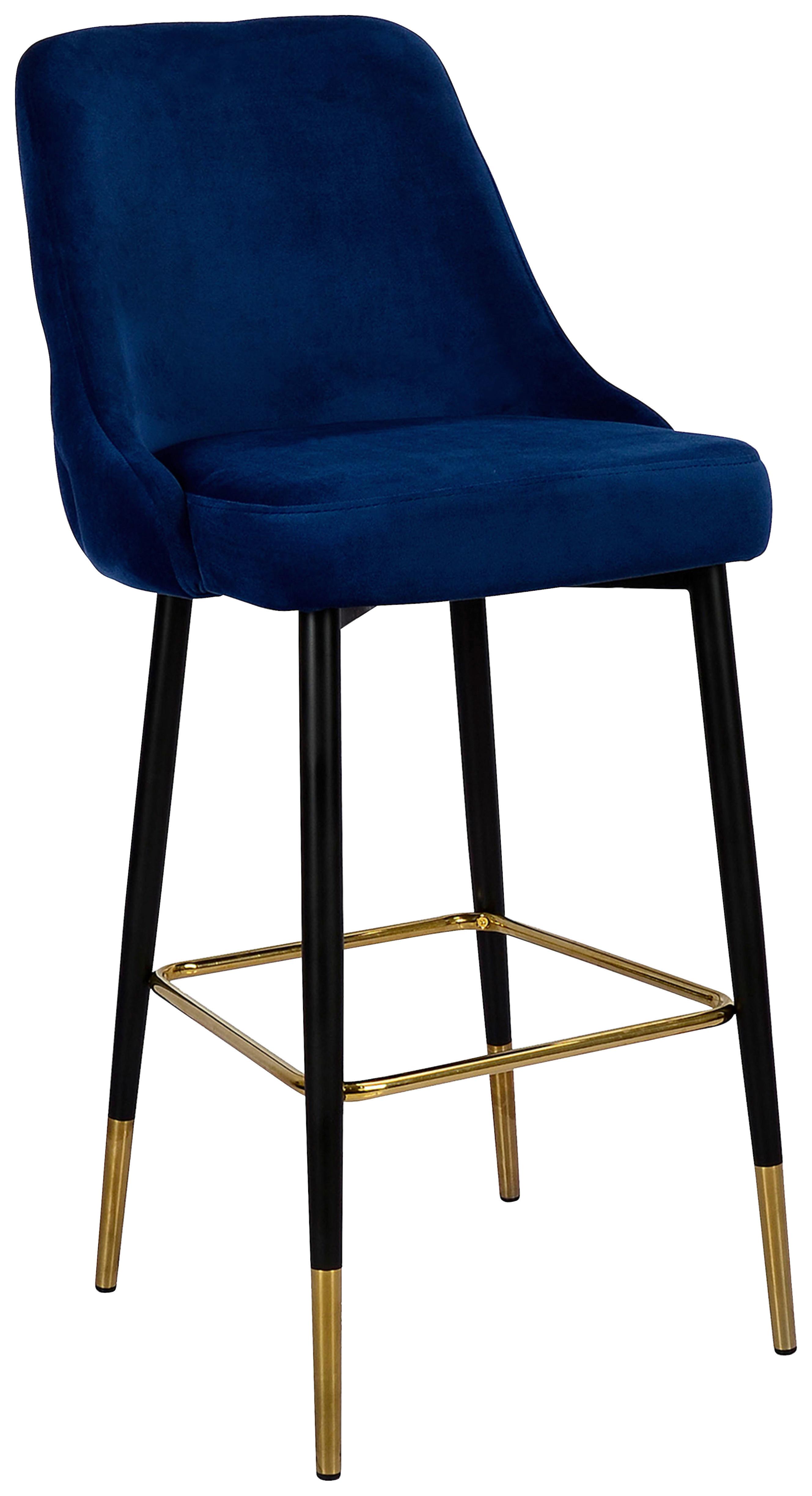 Barová židle MOJO - modrá/černá, Moderní, kov/textil (53/110/57cm) - MID.YOU