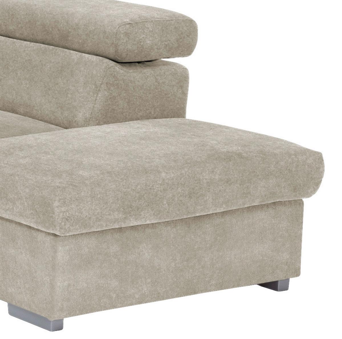 Sedacia súprava MILLA platinum pravý roh - béžová, Basics, drevo/textil (252/217cm)