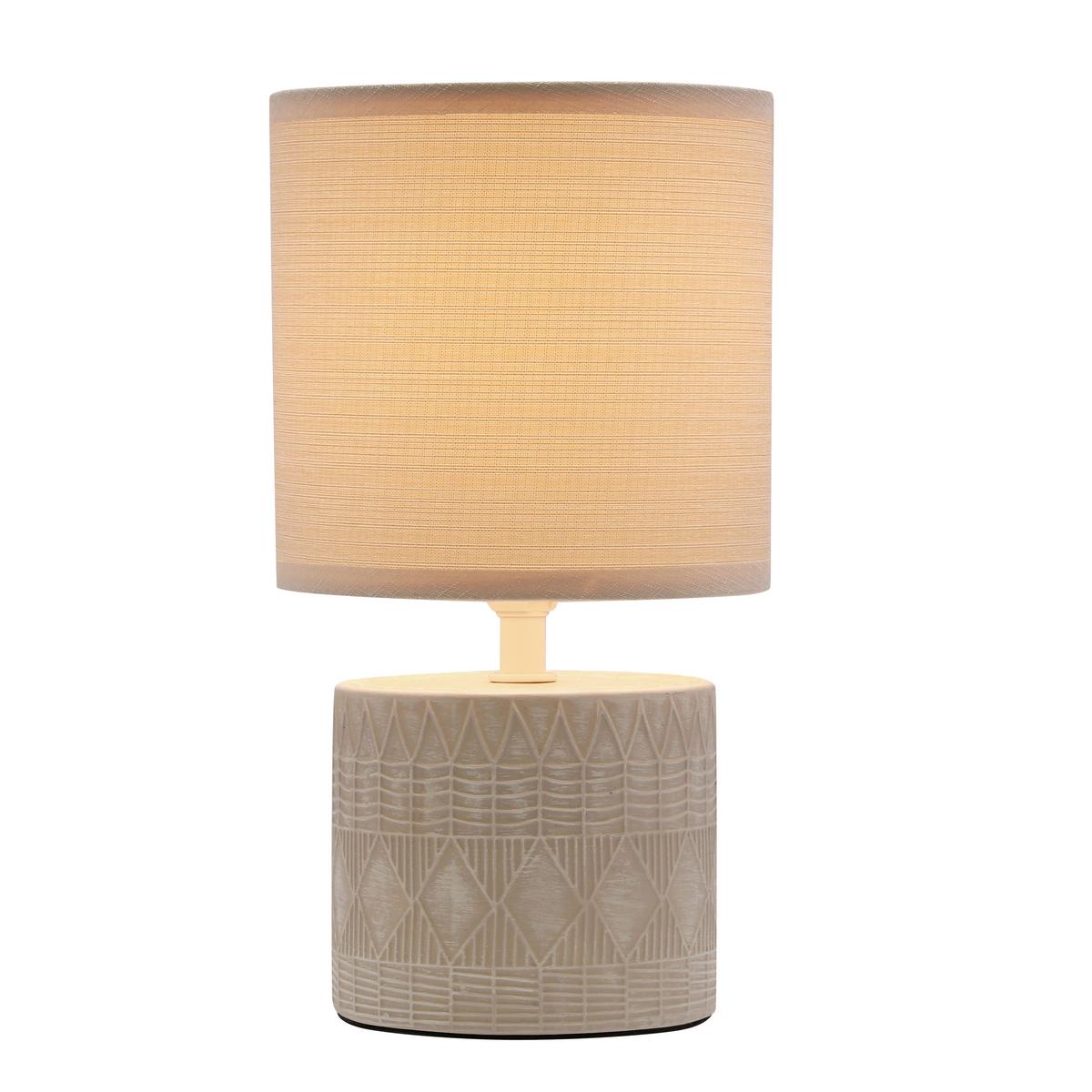 Tischleuchte 41-24404 Dina - Beige, KONVENTIONELL, Textil/Metall (14/14/26cm)
