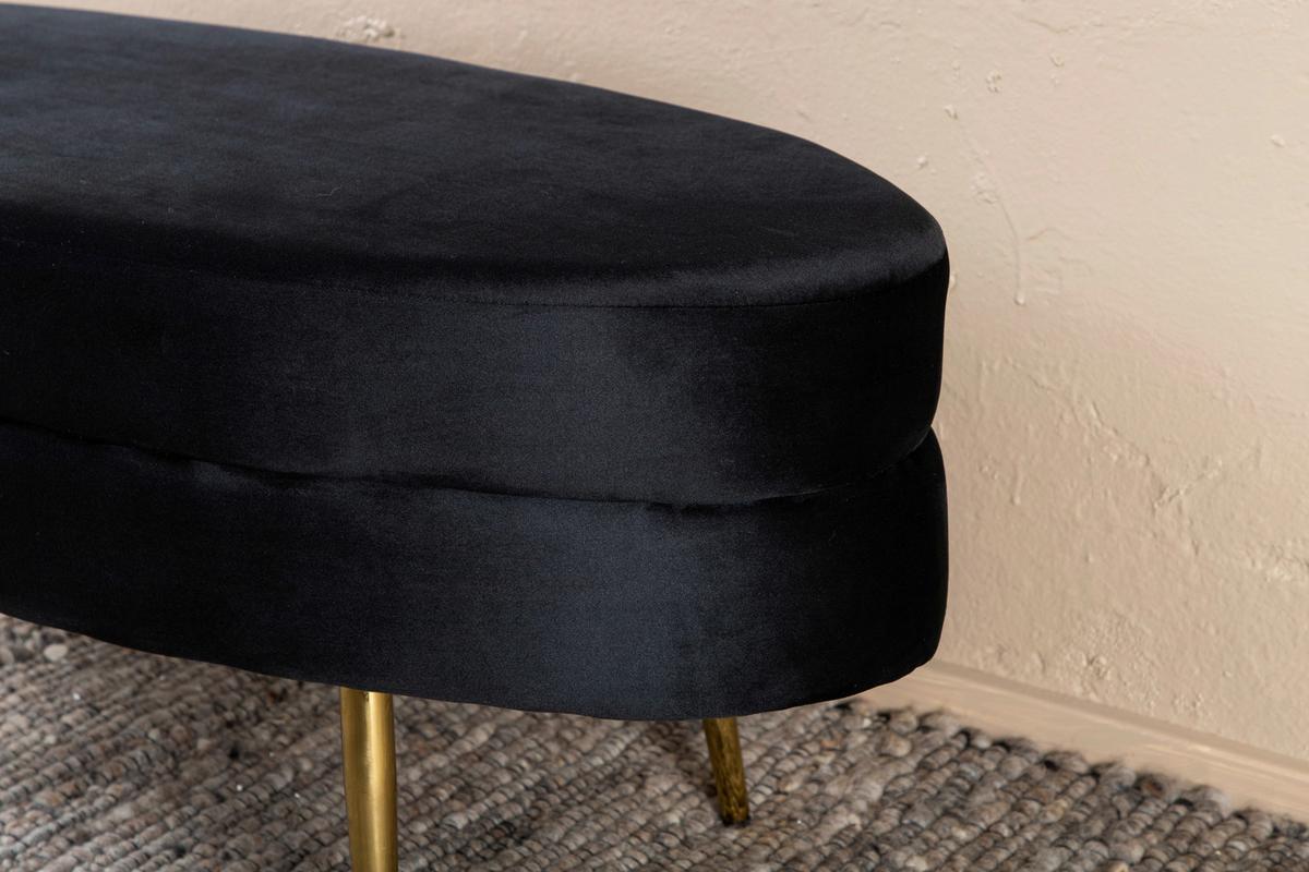 Hockerbank Otto - Goldfarben/Schwarz, Design, Textil/Metall (100/41/40cm) - Livetastic