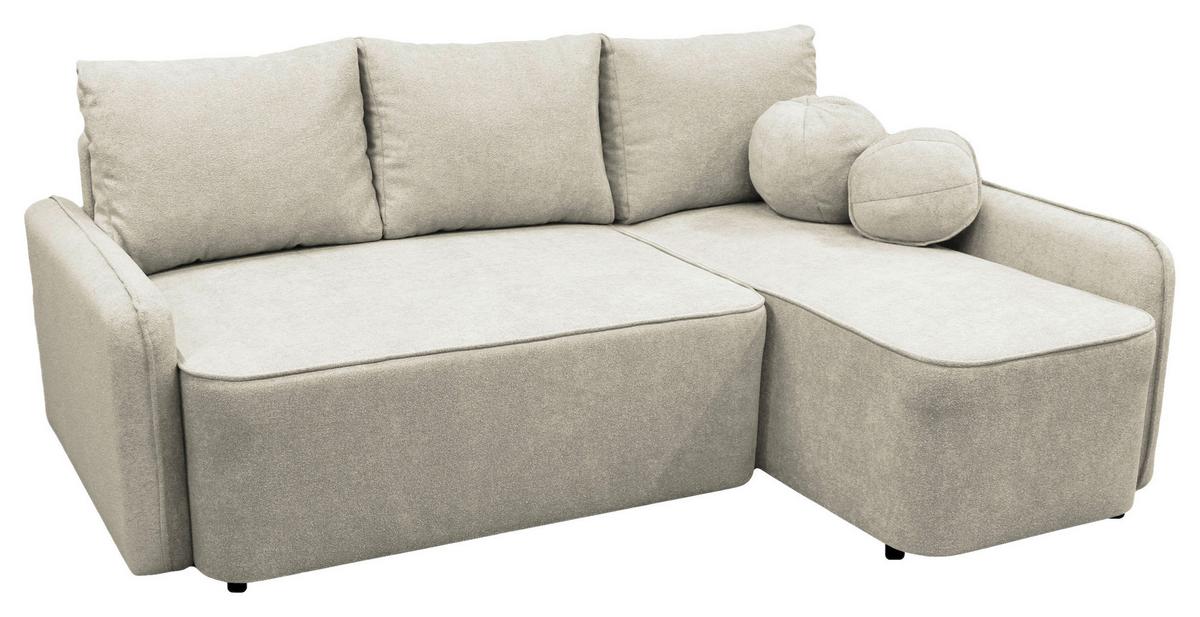 Ecksofa Fancy Creme 209x143 cm - Creme/Schwarz, Design, Textil (209/143cm) - MID.YOU