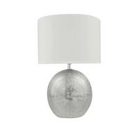 STOLNÁ LAMPA ILIAS - biela/strieborná, Modern, kov/textil (24/37cm) - Mömax