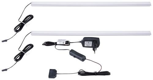 Einlegebodenbeleuchtung2er-Set LED-Leiste 4w Handschalter - Anthrazit, MODERN, Kunststoff/Metall (45/1,5/2cm)