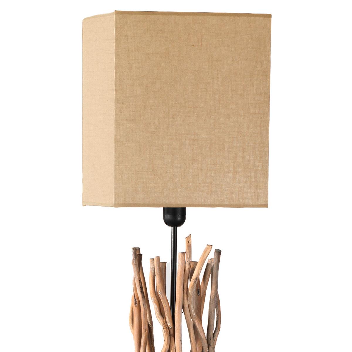 Stehleuchte 4850/Pt - Hellbraun, Natur, Holz/Textil (35/175cm)