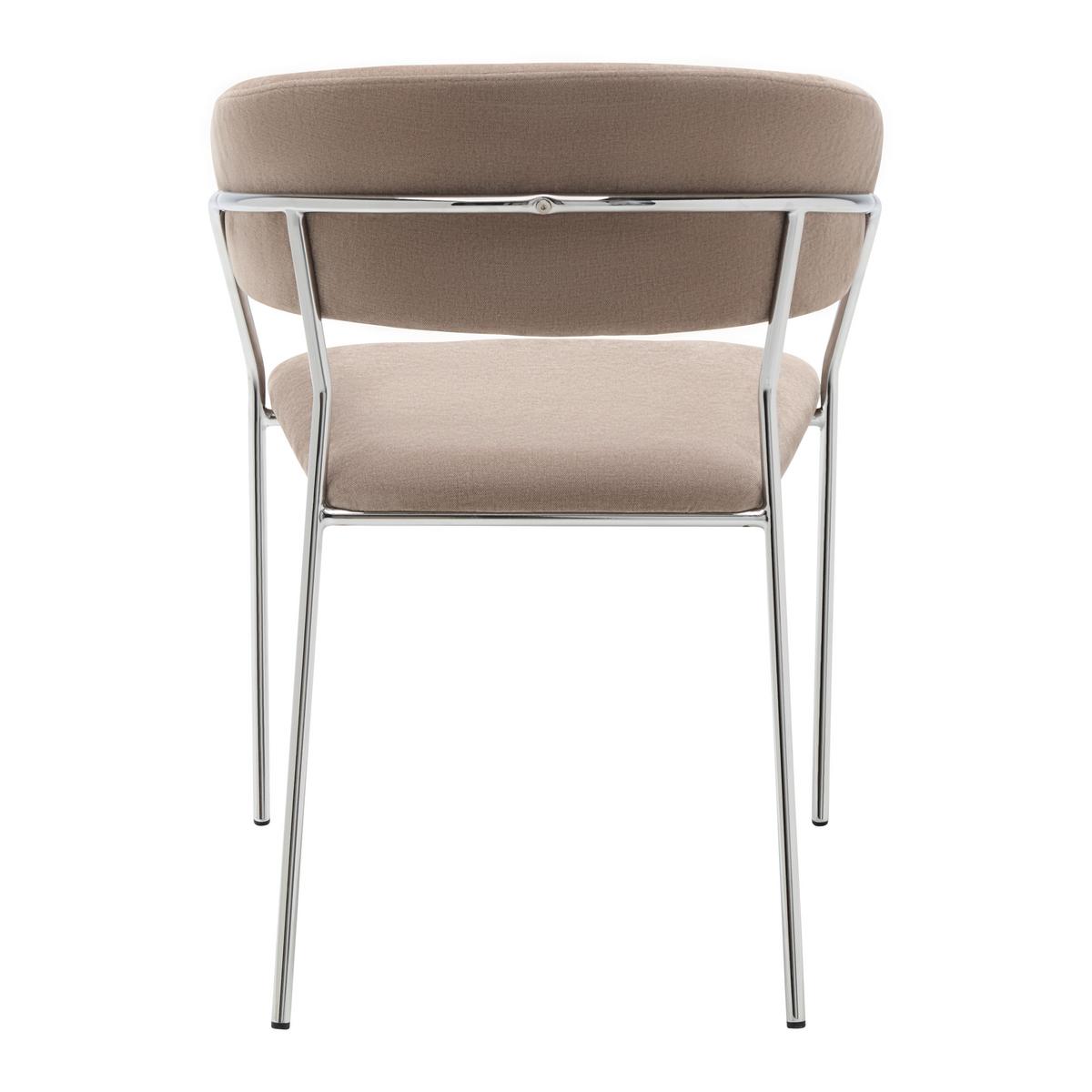 ŽIDLE S PODRUČKAMI ALICE - barvy chromu/hnědá, Design, kov/dřevo (53/80/59cm) - Mömax