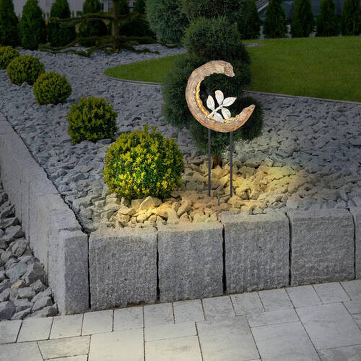 Solarleuchte 36514 - Silberfarben/Schwarz, Design, Kunststoff/Metall (24/10/52cm) - Globo