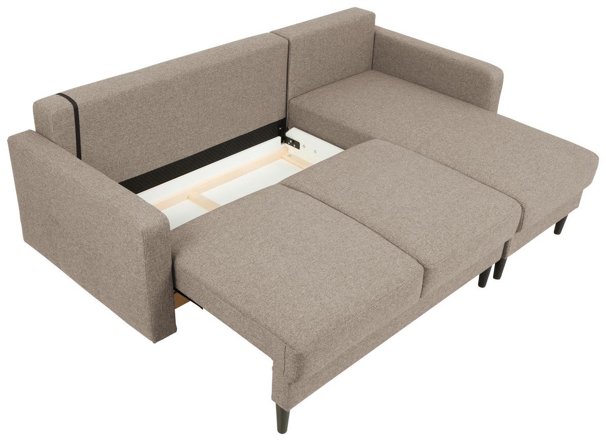 Eckschlafsofa Noret Beige S: 223/157 cm - Beige/Schwarz, KONVENTIONELL, Textil (223/157cm) - MID.YOU