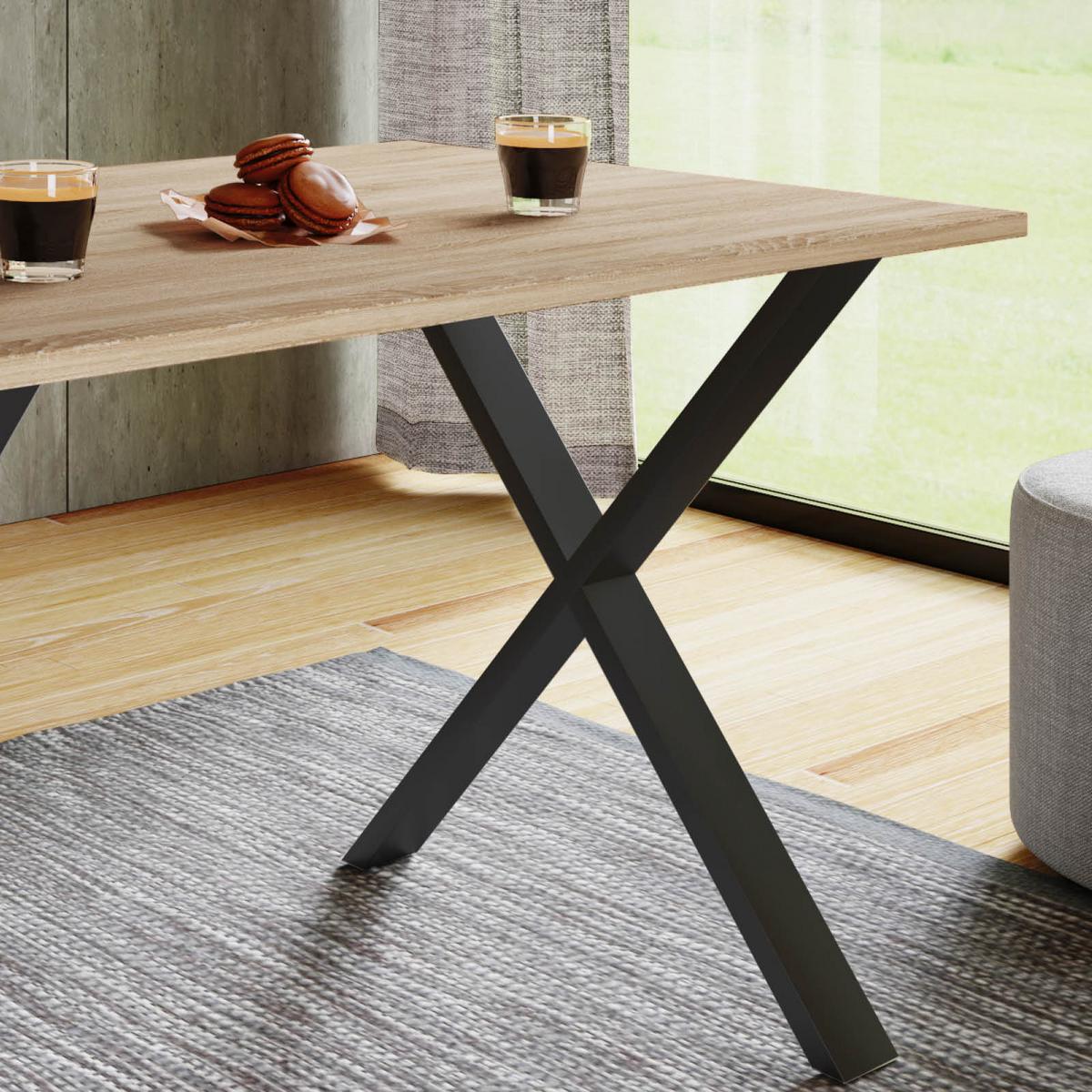 Esstisch Xona 80x80 Cm Schwarz/sonoma Eiche Dekor - Schwarz/Sonoma Eiche, Basics, Holzwerkstoff/Metall (80cm) - MID.YOU