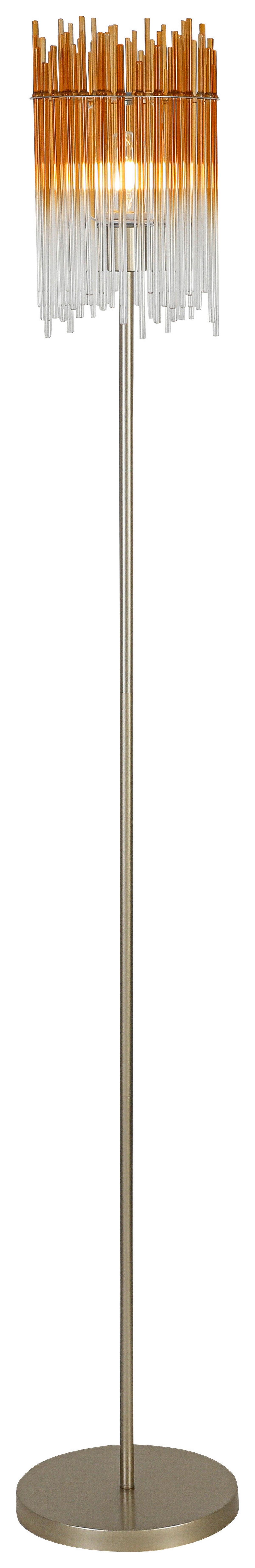STOJACÍ LAMPA STAB - jantarové barvy/průhledné, Moderní, kov/plast (25l)