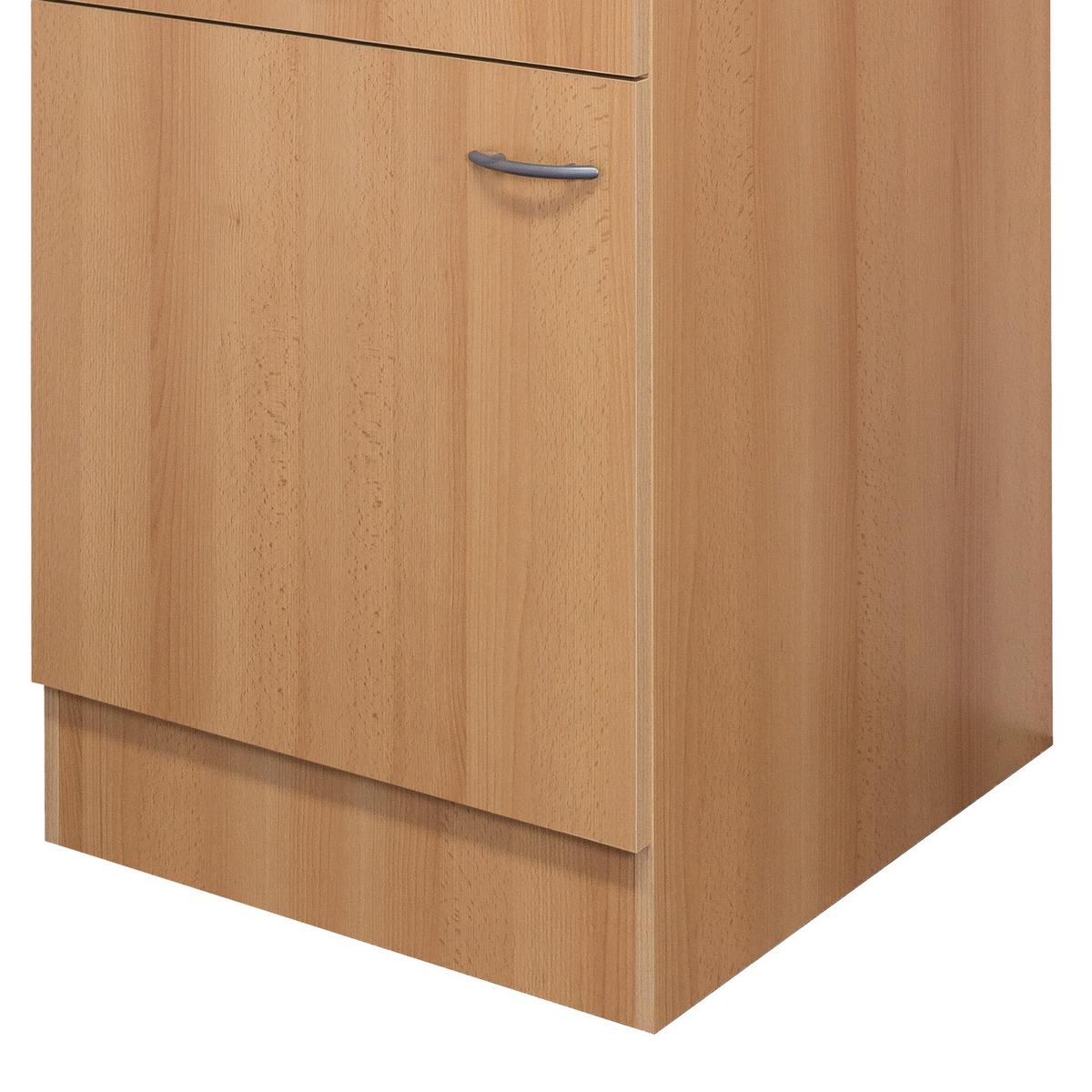 Spodná kuchynská skrinka NANO US 60 - farba buka/farba ušľachtilej ocele, Modern, kompozitné drevo/plast (60/85/57cm) - MID.YOU