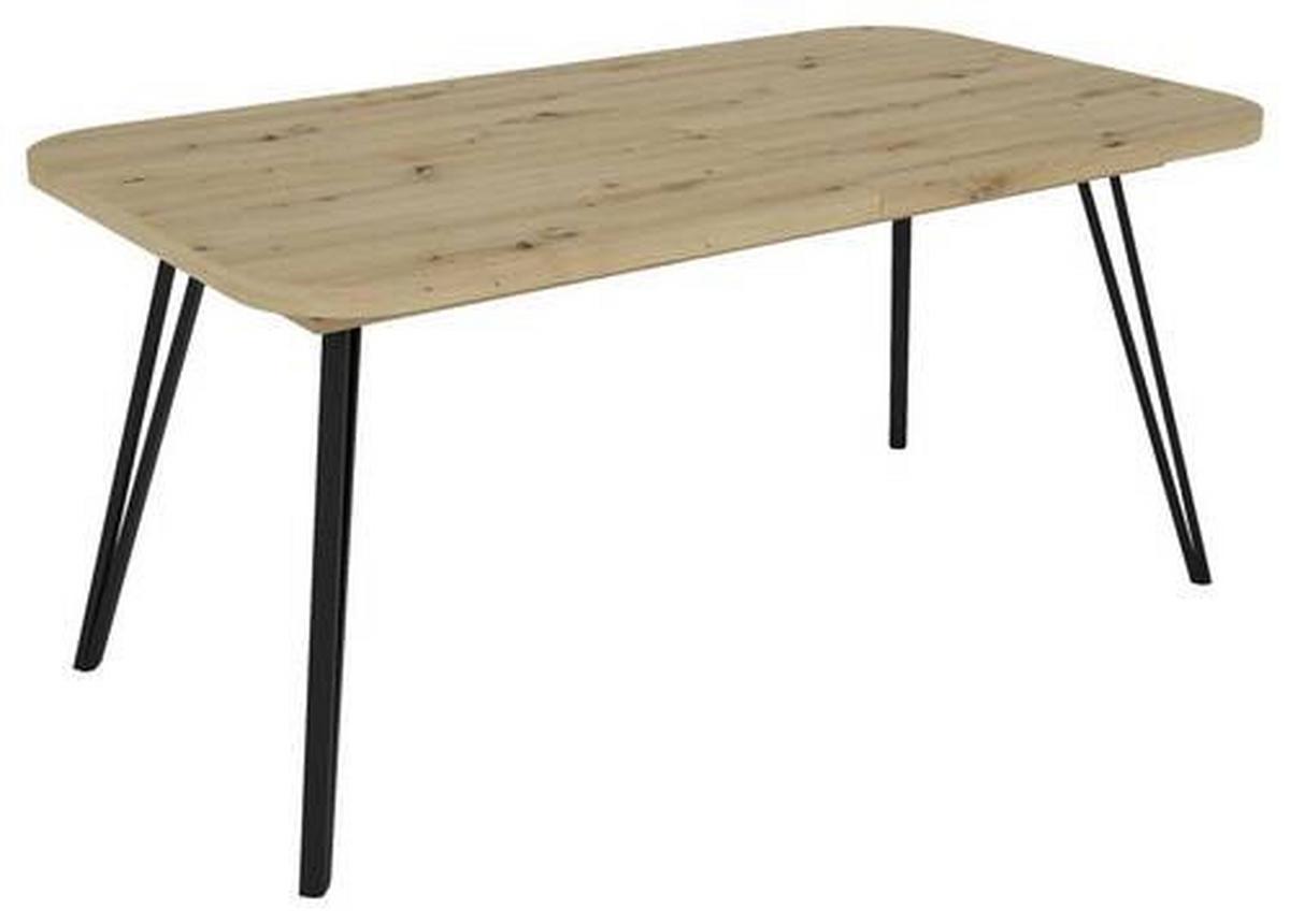 Esstisch Life Eiche Artisan/schwarz B: 76 Cm - Schwarz/Eiche Artisan, LIFESTYLE, Holzwerkstoff/Metall (160/90/76cm) - MID.YOU