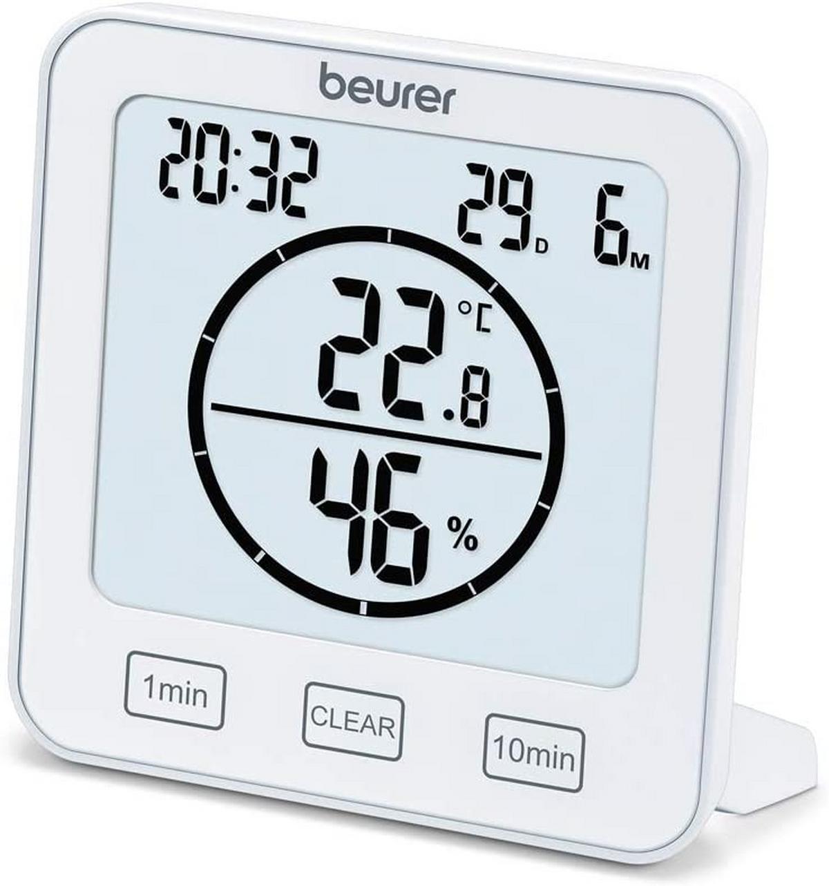 Funkwetterstation Hm 22 Weiß Digital - Weiß, Basics, Kunststoff (10,6/10,9/2,9cm) - Beurer