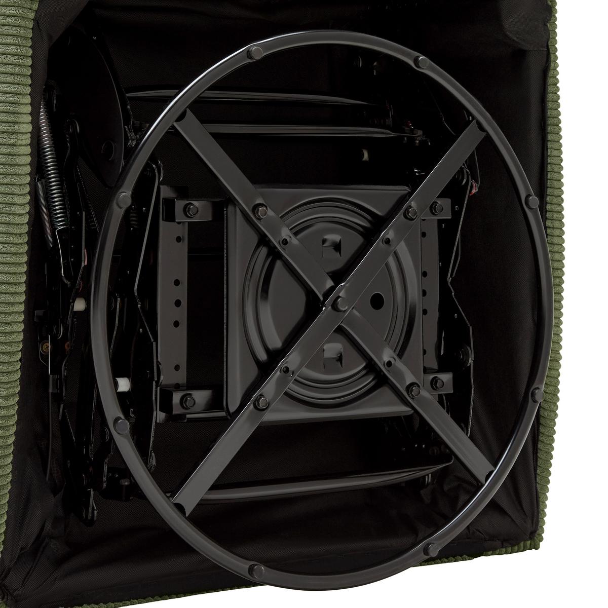 Relaxačné kreslo MELINDA, tm.zelený menč., max. 140 kg - čierna/zelená, Konventionell, kov/drevo (76/103/96cm) - Mömax