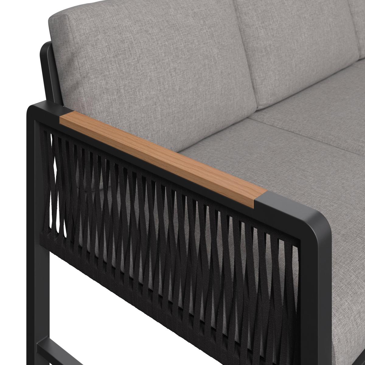 TERASOVÁ SEDACÍ SOUPRAVA WASHINGTON - šedá/přírodní barvy, Moderní, kov/textil (192/73/192cm) - Mömax