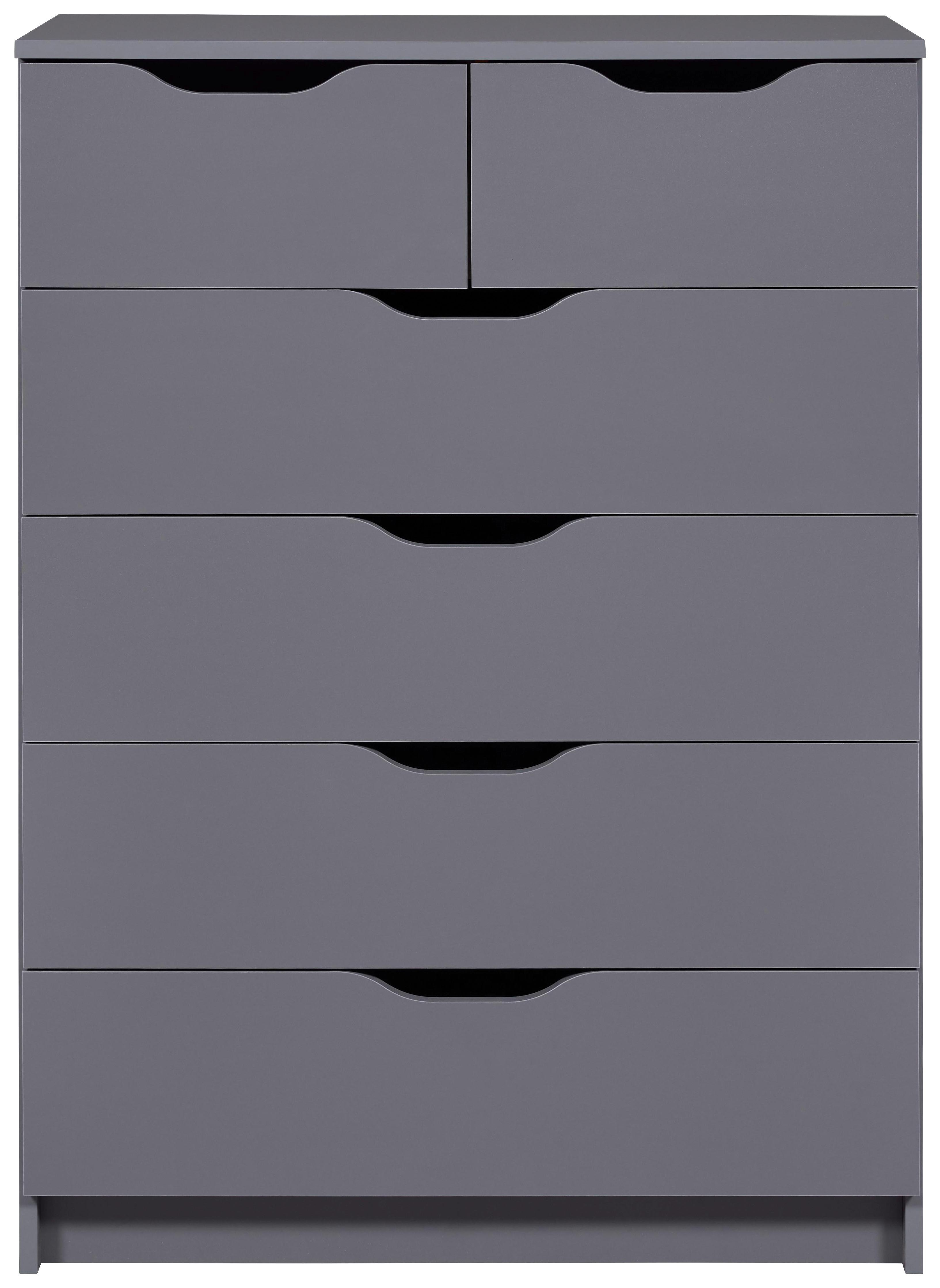 KOMMODE SILENZIA - Graphitfarben, Design, Holzwerkstoff (82/112/40cm) - Livetastic