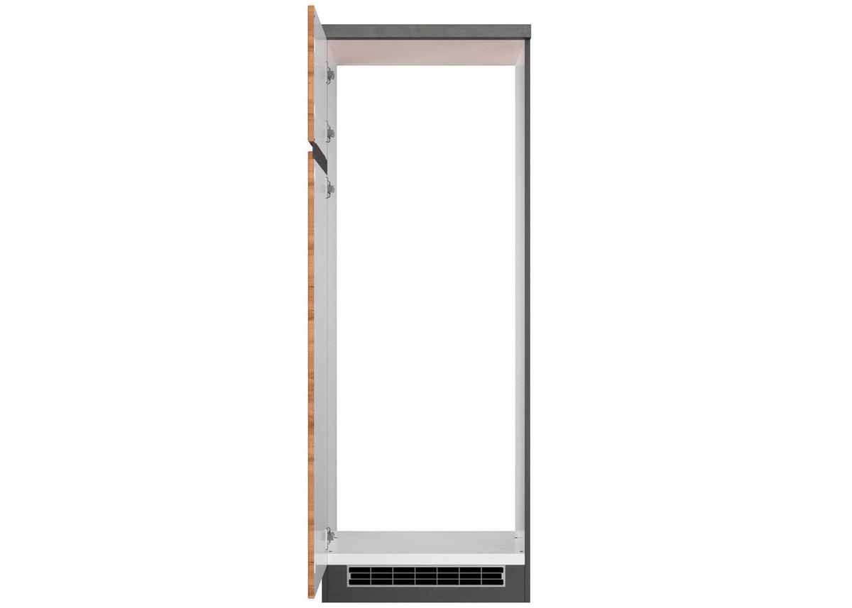 Kühlschrank-Umbauschrank Turin 60 cm Graphitfarben/Eiche - Eiche Wotan/Graphitfarben, Design, Holzwerkstoff (60/166/60cm) - Held