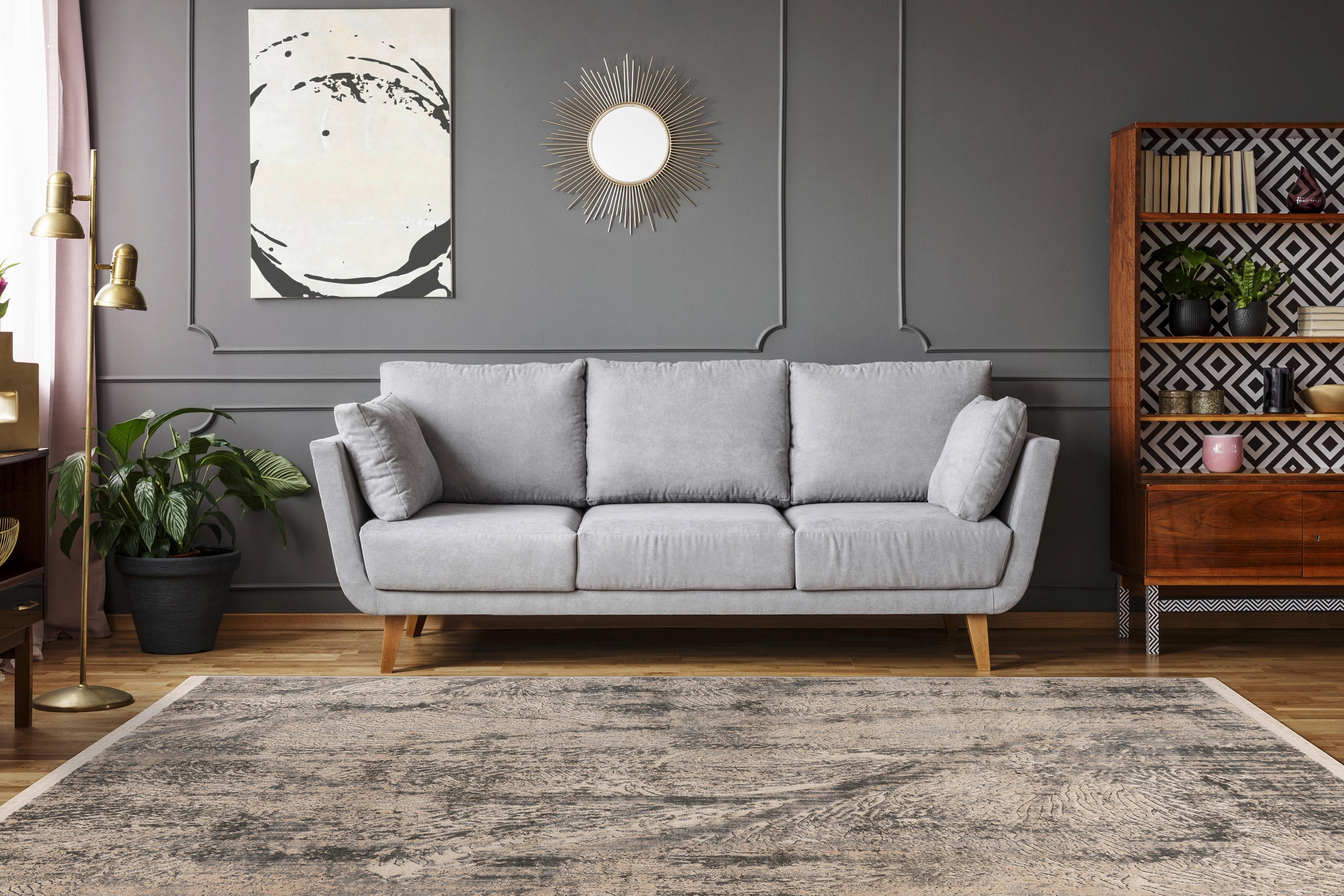 Teppich Adeon 500 Grau B: 120 cm - Grau, KONVENTIONELL, Textil (120/170cm)