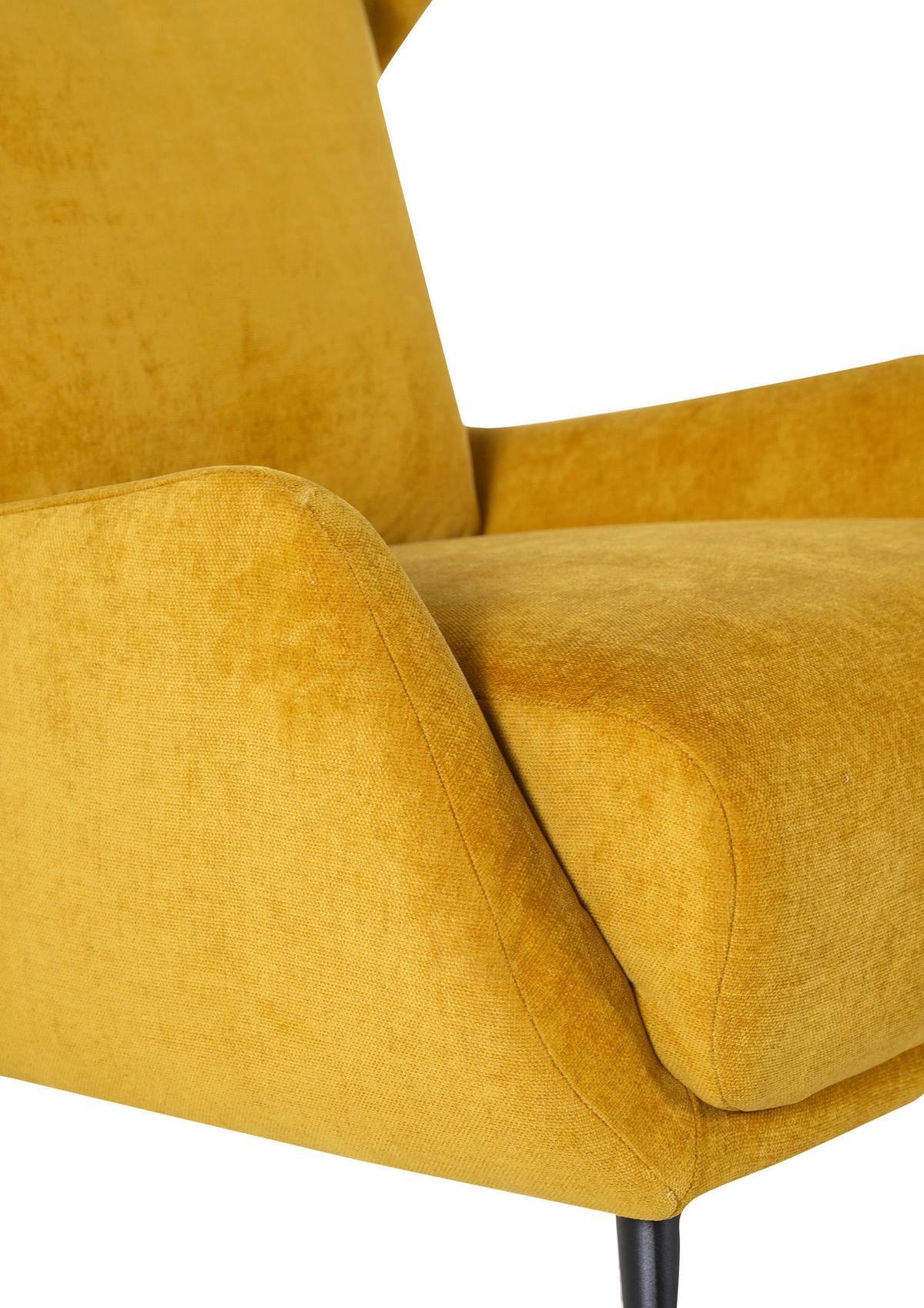 Ohrensessel Gelb B: 75 cm - Gelb/Schwarz, Trend, Textil (75/111/83cm) - Livetastic