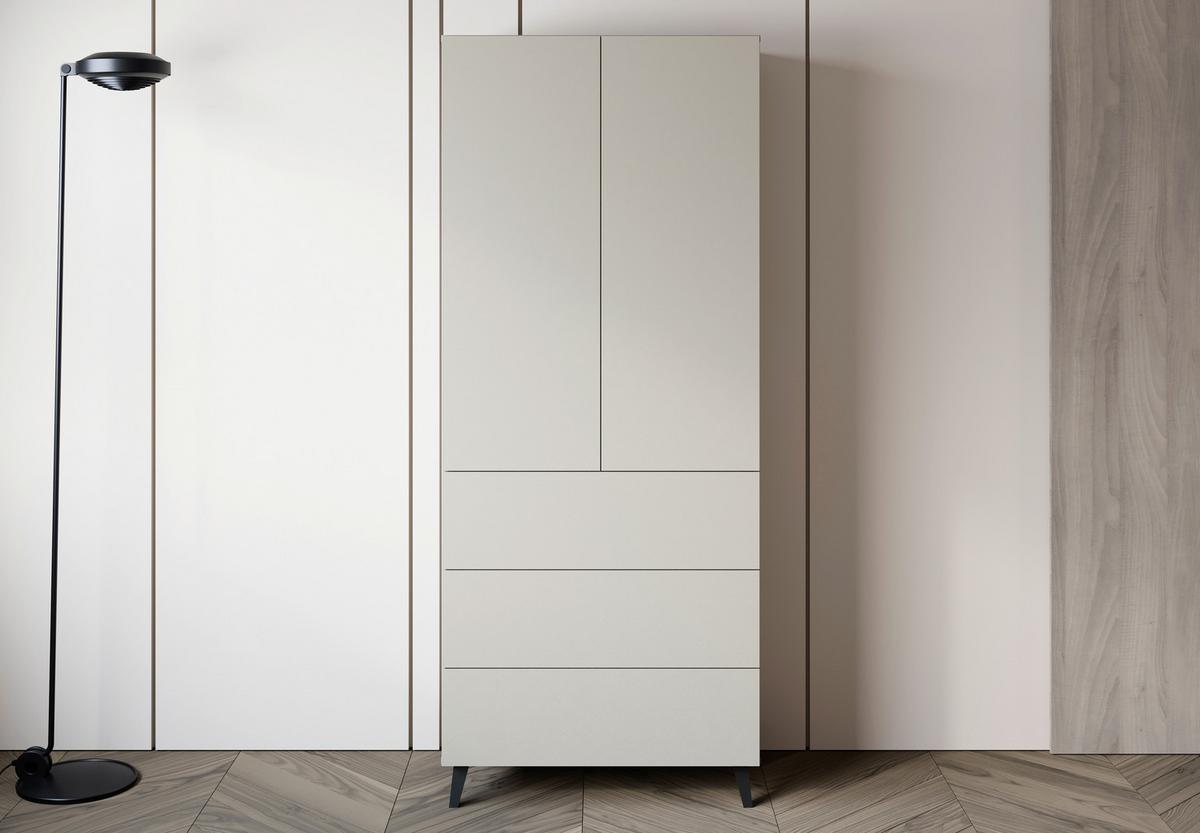 Highboard Phuket kaschmir B: 70cm - Kaschmir/Schwarz, Design, Holzwerkstoff (70/170/39cm) - P & B