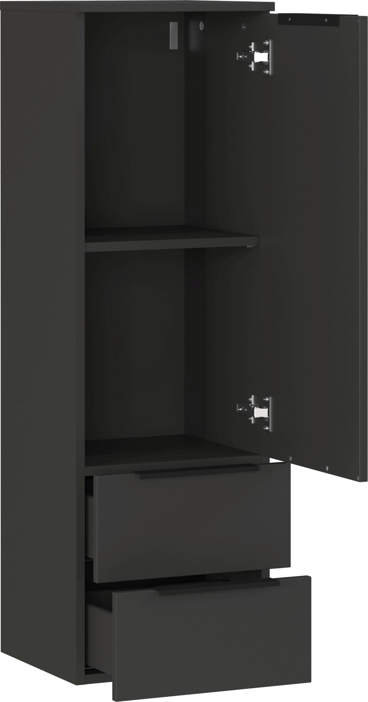 Midischrank Crandon Graphitfarben, B:36 cm - Graphitfarben, MODERN, Holzwerkstoff (36/111/34cm) - Germania