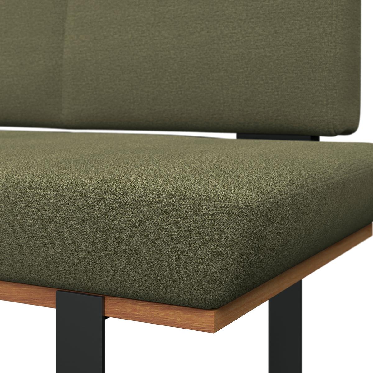 Eckbank Tristan Webstoff grün, S:175x245cm - Schwarz/Grün, MODERN, Holz/Textil (175/245cm) - James Wood