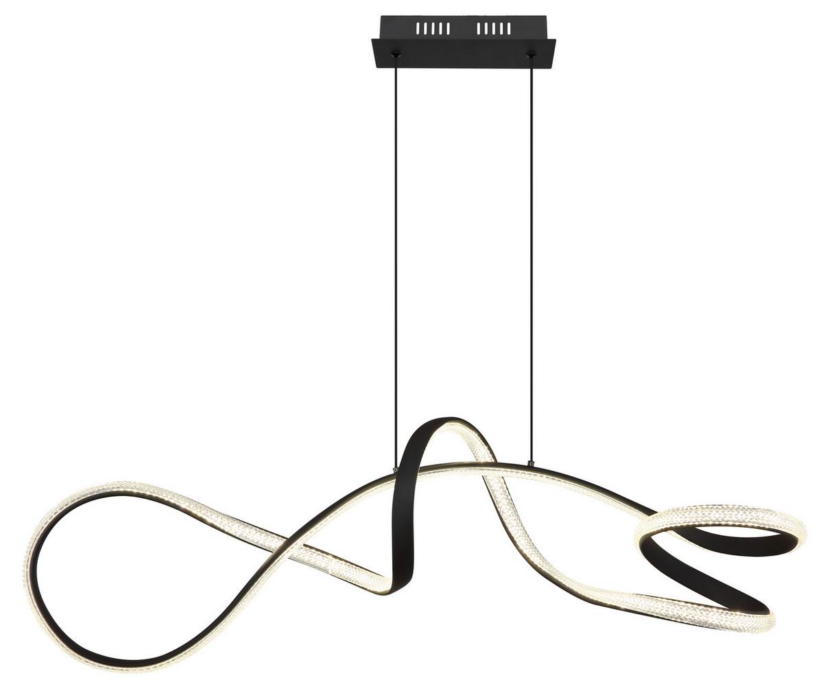 LED-Hängeleuchte 67341s Swirl - Klar/Schwarz, Design, Kunststoff/Metall (108/33/120cm) - Globo