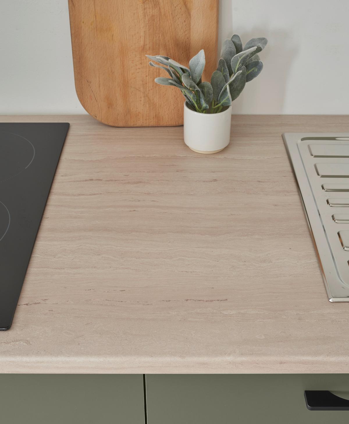 Kuchyňský blok bez spotřebičů MINT - černá/zelená, Design, kov/kompozitní dřevo (260cm) - MID.YOU