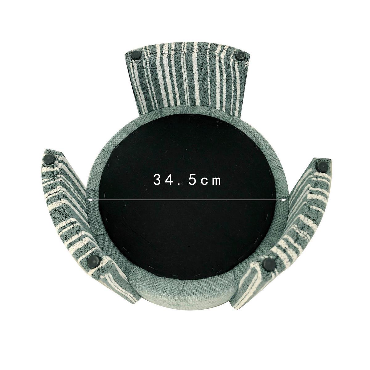 Taburetka ROMY, zeleno-biela ženilka - biela/zelená, Lifestyle, kompozitné drevo/textil (40/40/39cm) - Mömax