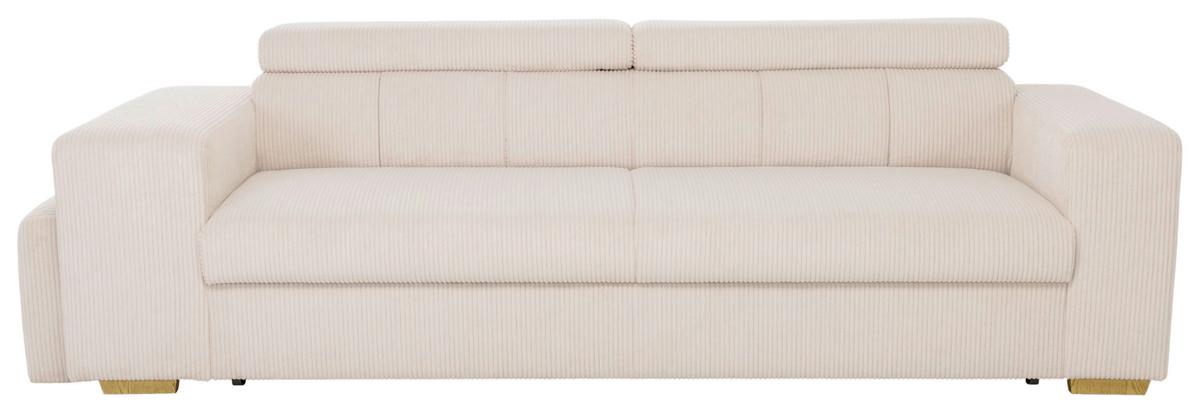 3-SitzerSofa m. Schlaffunktion Sirius S creme, B: 251cm - Creme/Schwarz, KONVENTIONELL, Holz/Holzwerkstoff (251/96/100cm)