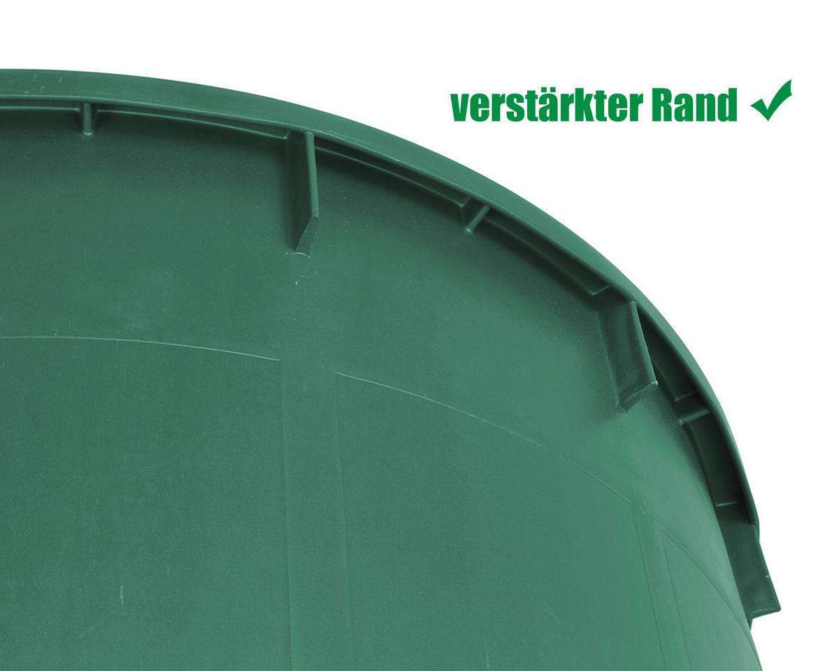 Regentonne mit Deckel Dunkelgrün 500 L - Dunkelgrün, Basics, Kunststoff (95/95/92cm)