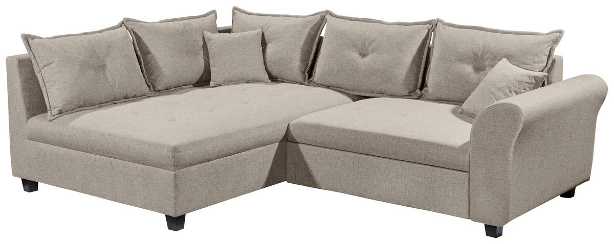 Ecksofa Liz Sandfarben S: 175x252 cm - Sandfarben/Schwarz, MODERN, Textil (175/252cm) - Livetastic