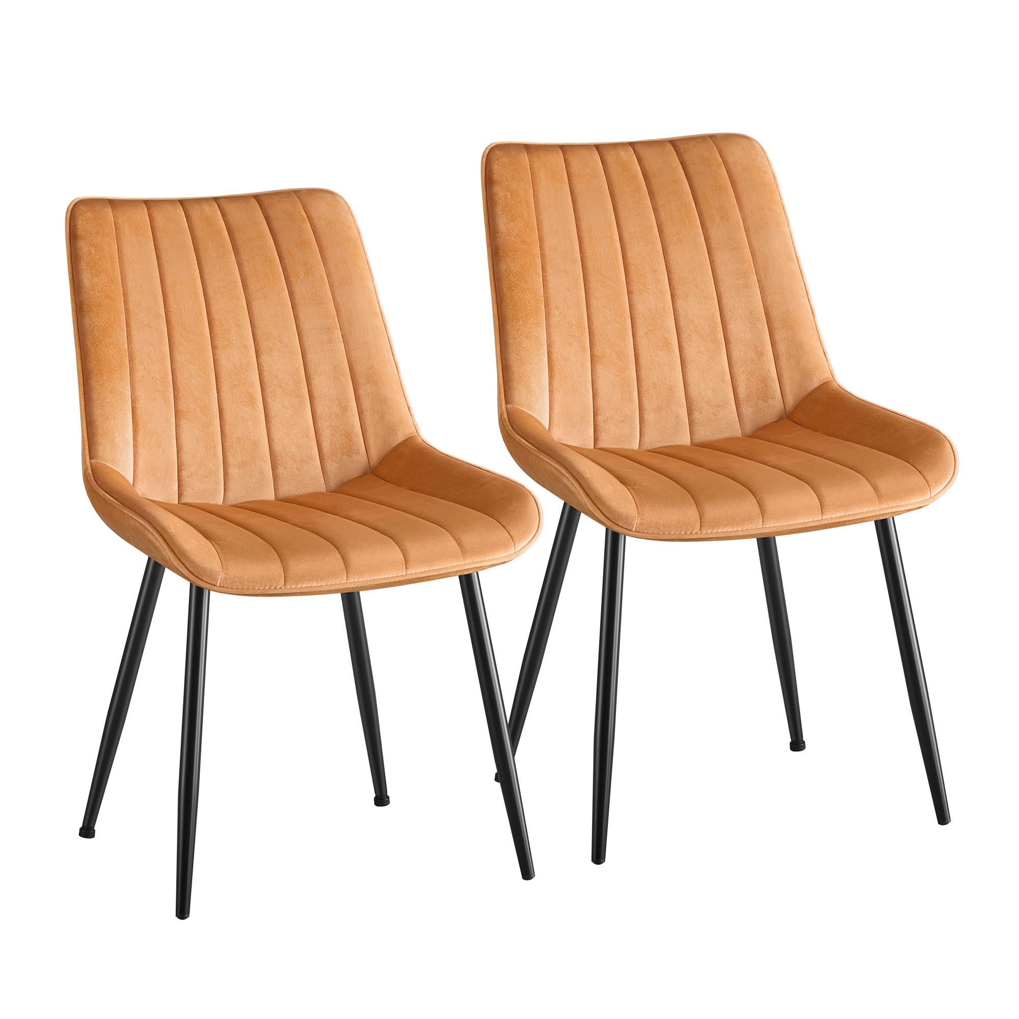 Stuhl Karamell B: 50,1 cm - Karamell/Schwarz, Basics, Holzwerkstoff/Textil (50.1/88.6/60cm)