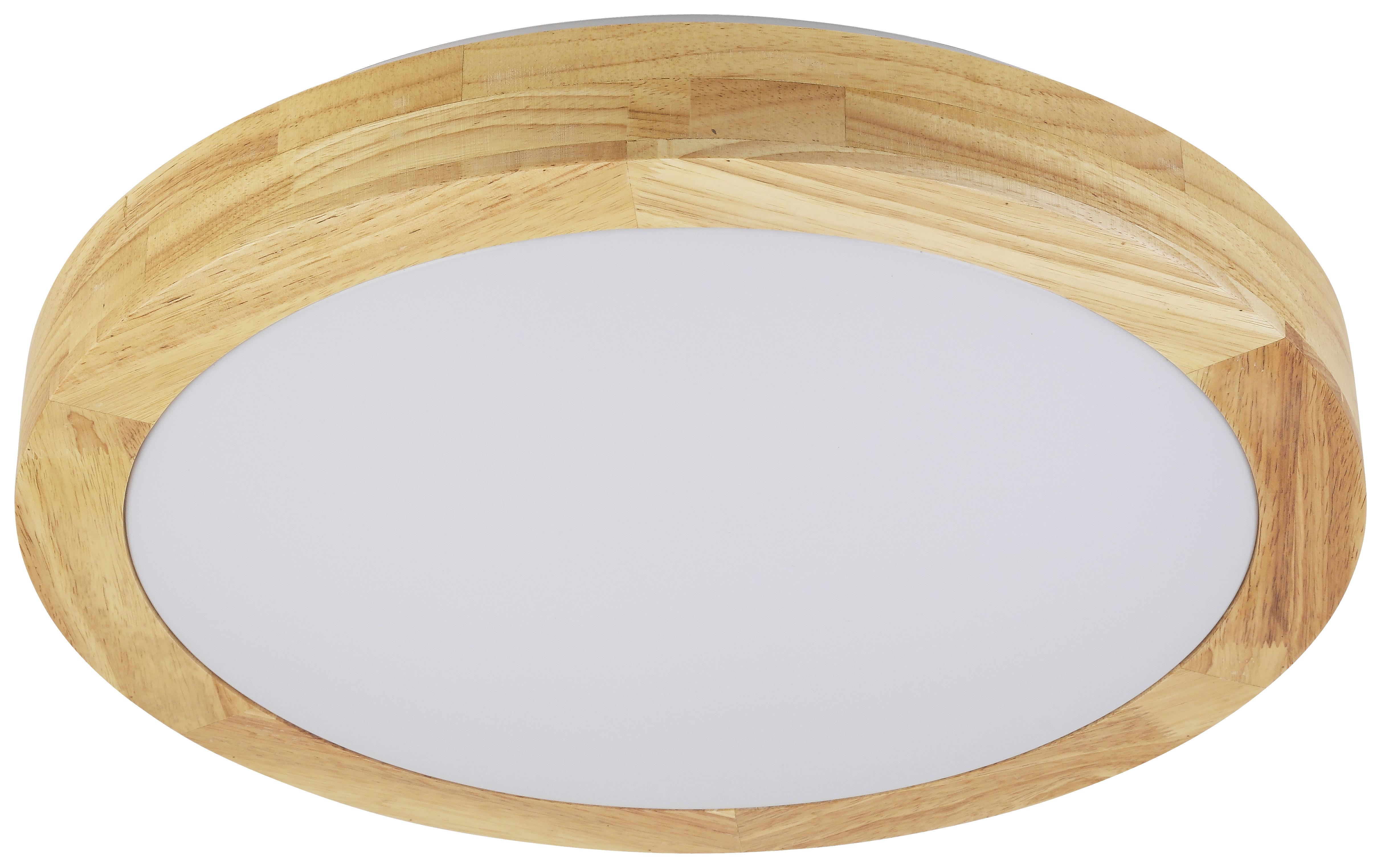 Led Mennyezeti Lámpa Sanya - Natúr/Fehér, modern, Műanyag/Fa (45/7,5cm) - Luca Bessoni