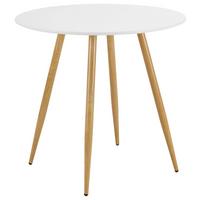 Jídelní stůl John 80 - bílá/barvy dubu, Moderní, kov/dřevo (80/76cm) - Bessagi Home