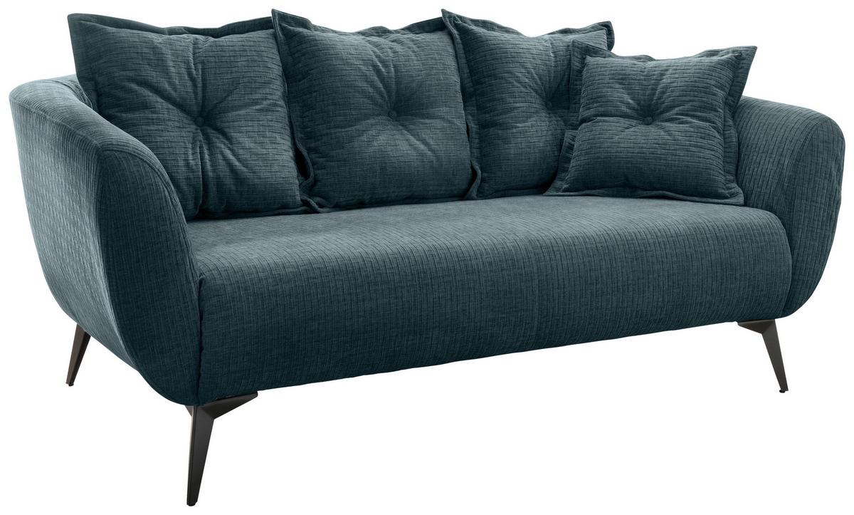 2,5-Sitzer Baggio Blau B: 196 cm - Blau/Schwarz, MODERN, Textil (196/94/103cm) - Livetastic