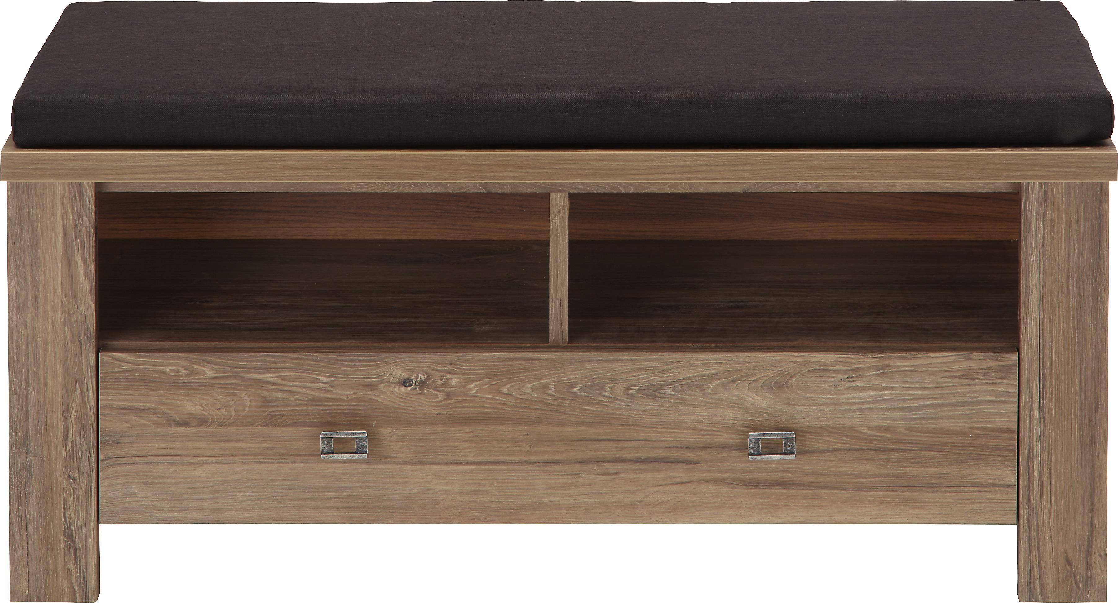 Šatní Lavice Brüssel - tmavě hnědá/barvy niklu, Lifestyle, kov/kompozitní dřevo (100/48/40cm) - Modern Living