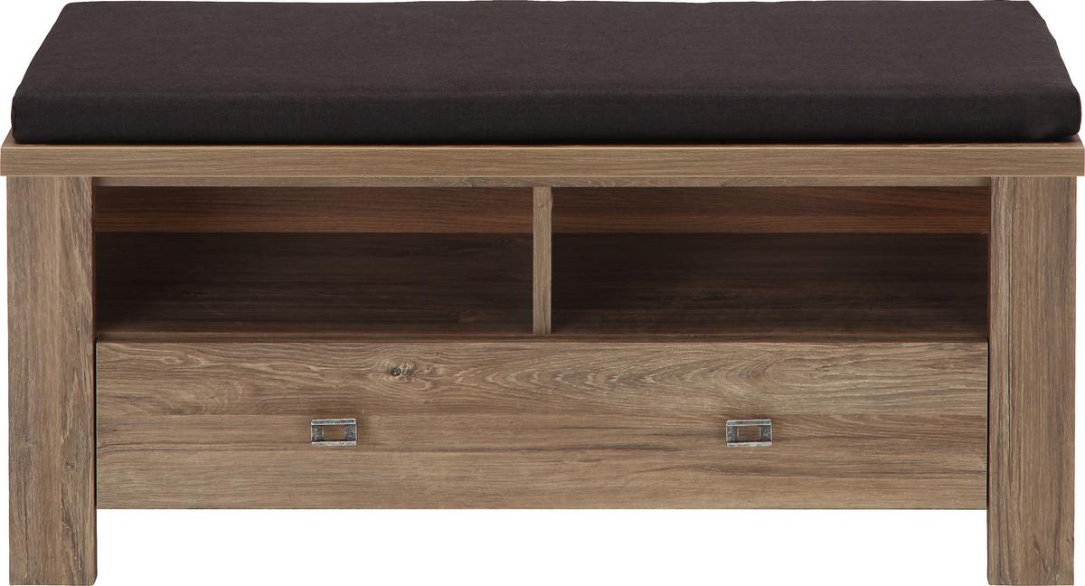 Šatní lavice BRÜSSEL - tmavě hnědá/barvy niklu, Lifestyle, kov/kompozitní dřevo (100/48/40cm) - Mömax