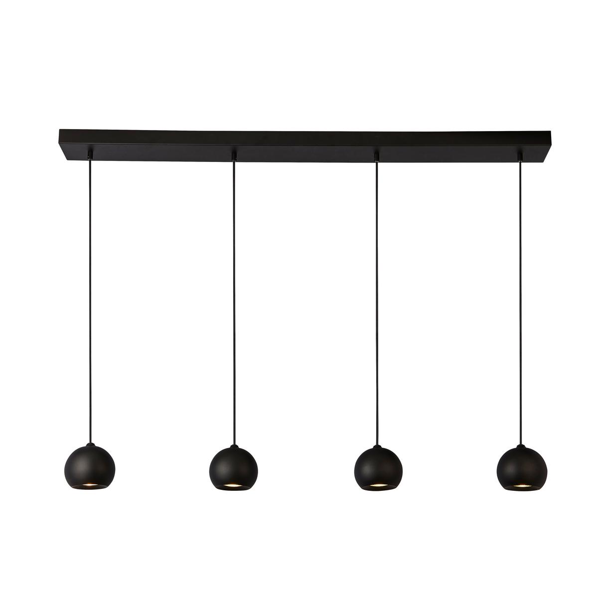 Pendelleuchte H: 200 cm 4-Flammig, höhenverstellbar - Schwarz, Design, Metall (125/12/200cm)