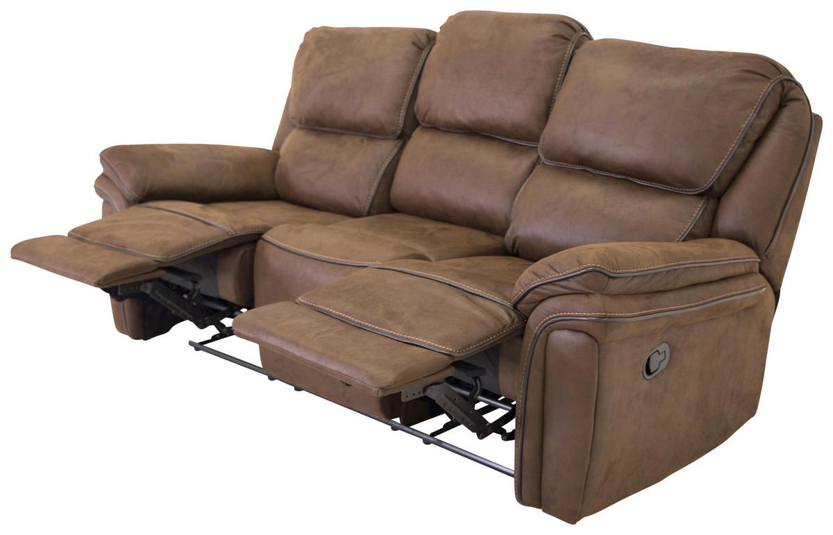 3-sitzer-sofa Saranda - Schwarz/Braun, Design, Kunststoff/Textil (206/96/98cm) - Livetastic