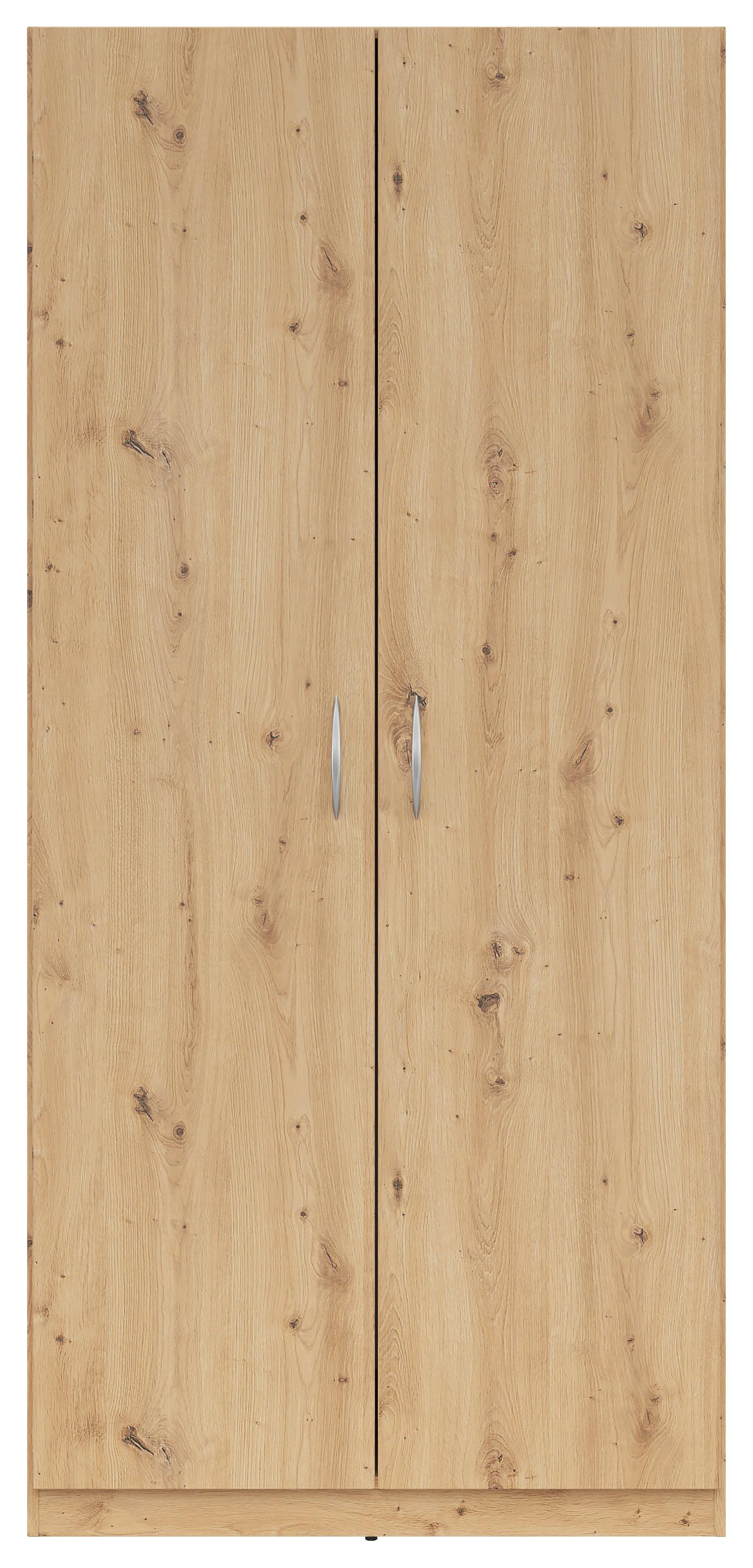 ŠATNÍKOVÁ SKRIŇA CASAO 2D - dub artisan/strieborná, Konventionell, kompozitné drevo/plast (91/197/54cm)