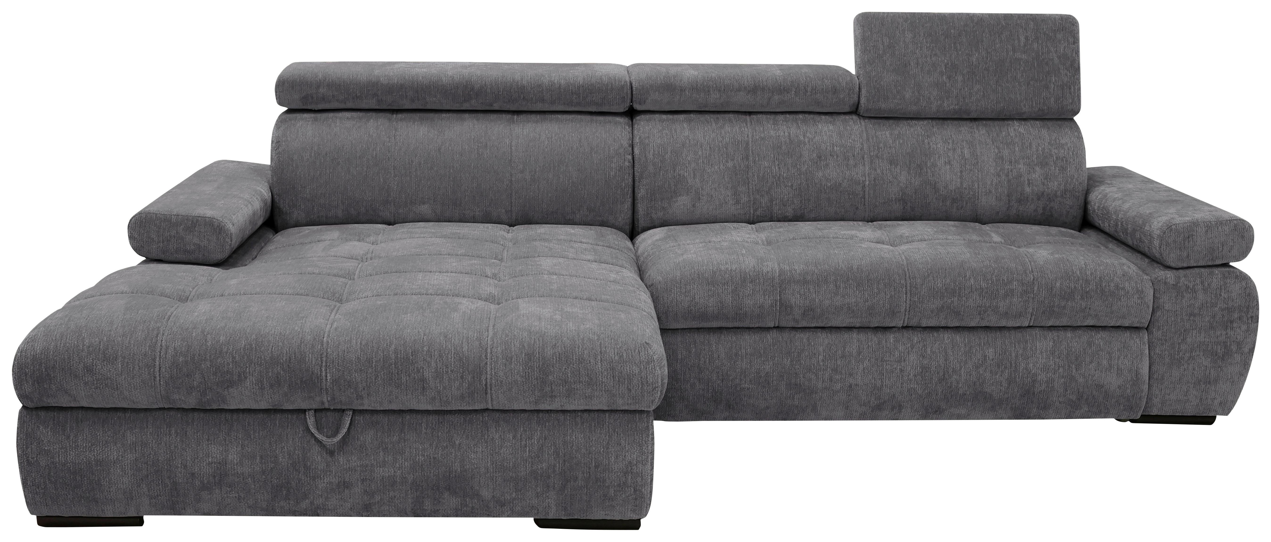 Rohová sedačka VEGAS, ľavá, tmavosivá ženilka - čierna/tmavosivá, Design, drevo/textil (173/294cm)